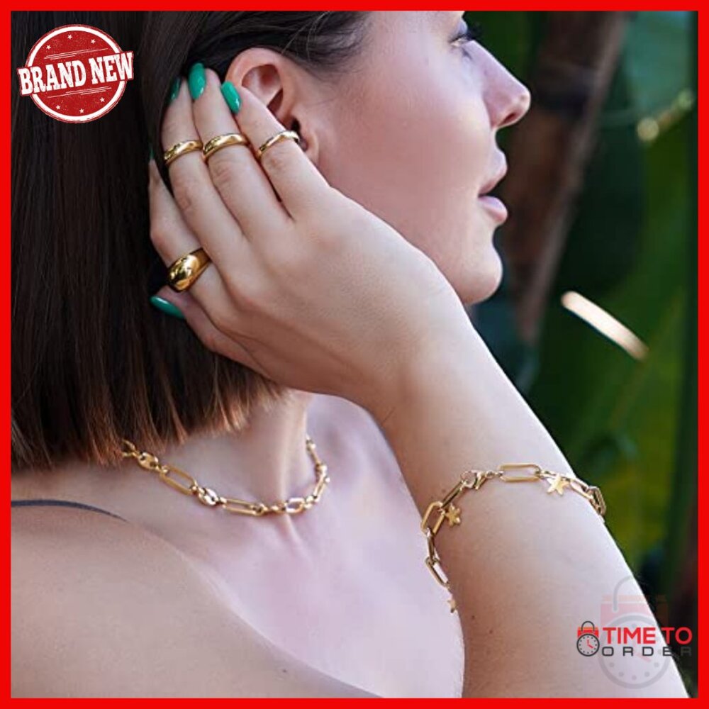 Chunky Statement Stackable Ring, 14k Gold Plated … - image 3